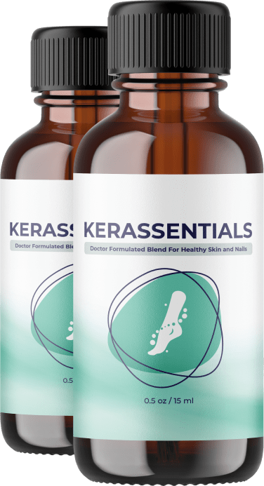 Two official Kerassentials topical formula bottles provided by the seller