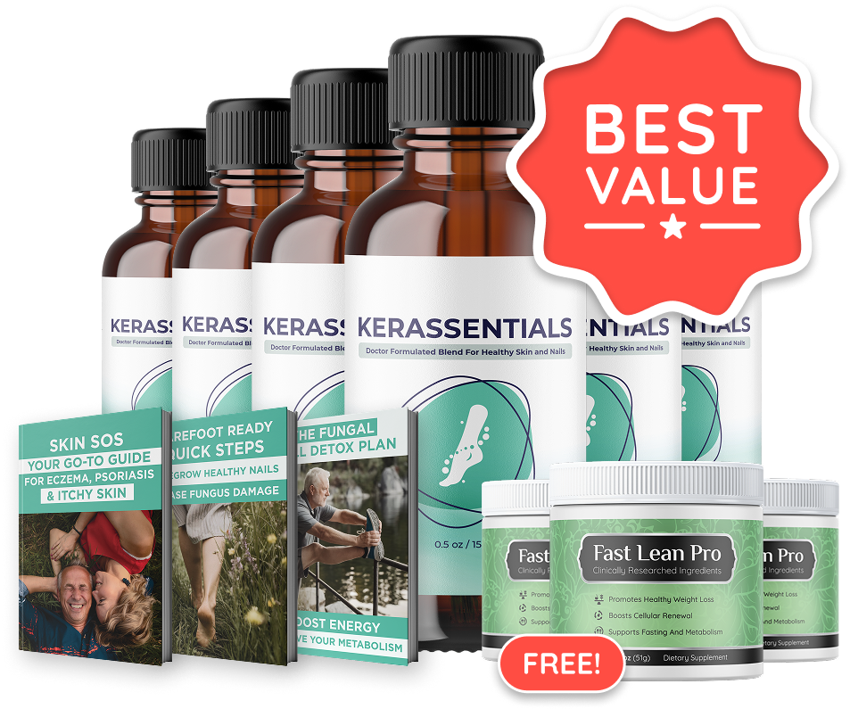 Official six-bottle Kerassentials package provided by the seller